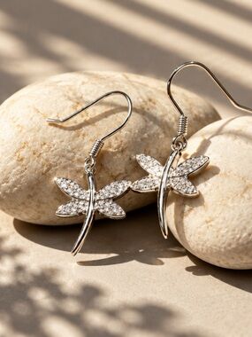 NEW! Dragonfly Moissanite Earrings